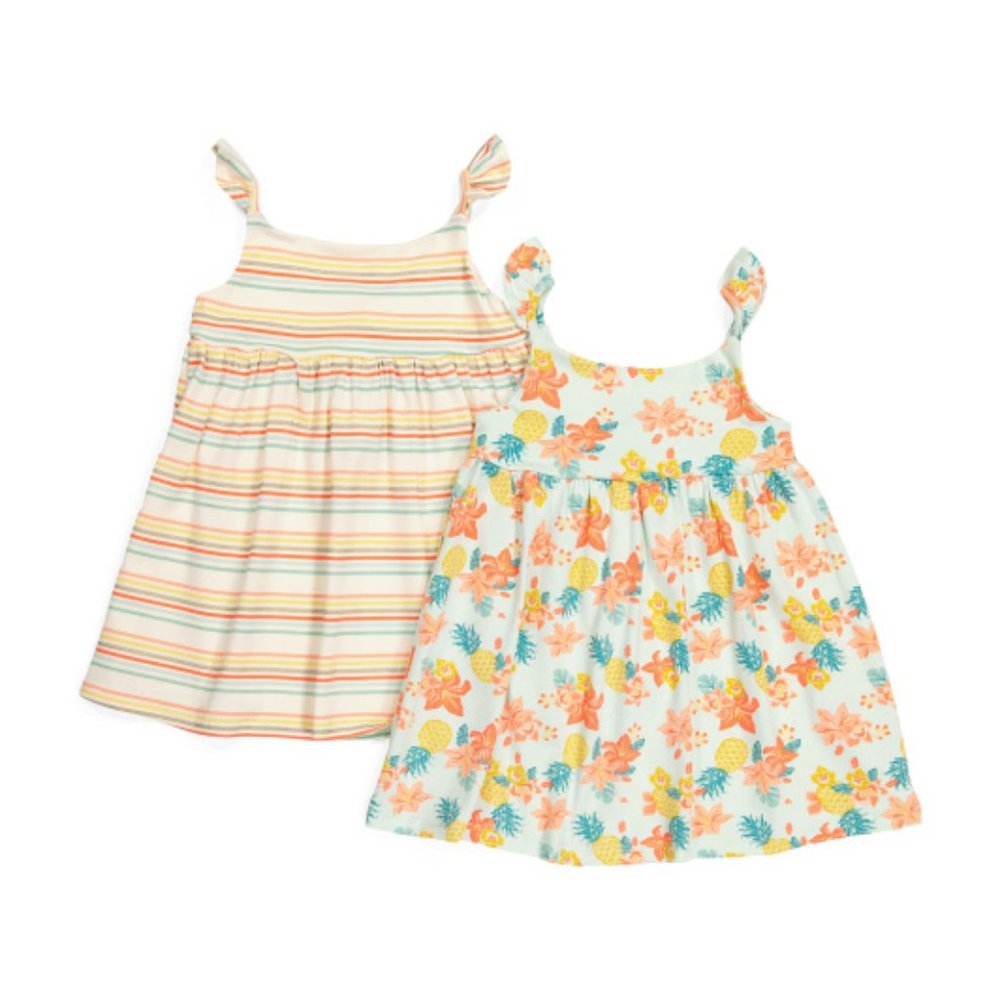 Sigrid Olsen Infant Girls 2pk Printed Baby Doll Dresses NWT